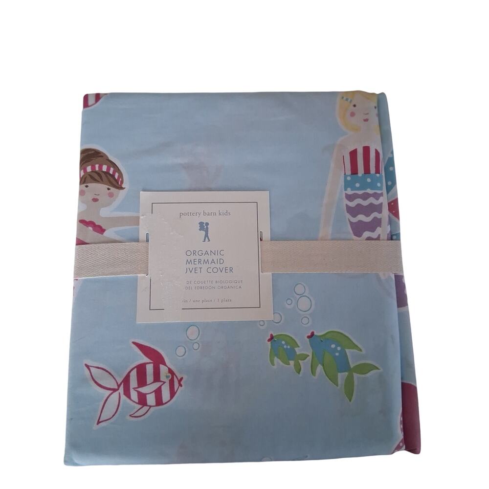 Pottery Barn Duvet cover nwt Organic Mermaid twin bedspread